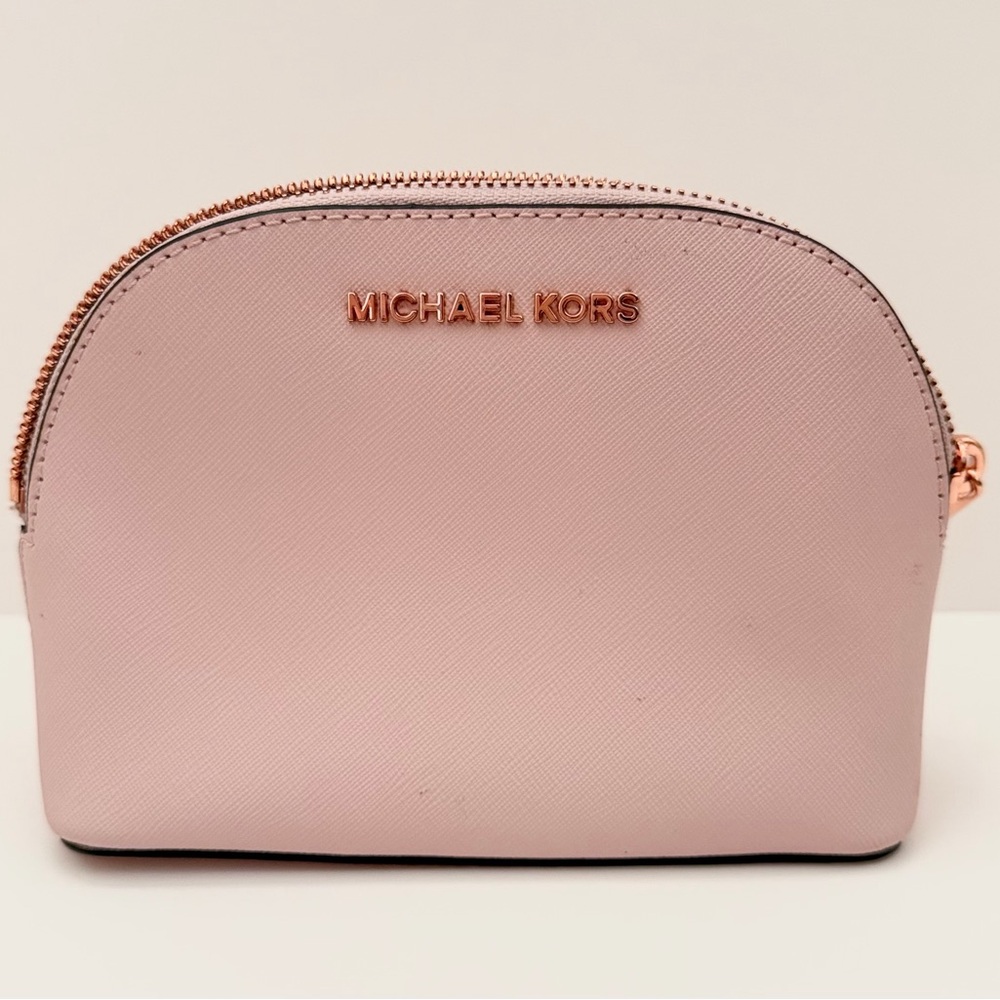 Michael Kors Pink Saffiano Leather Cosmetic Pouch